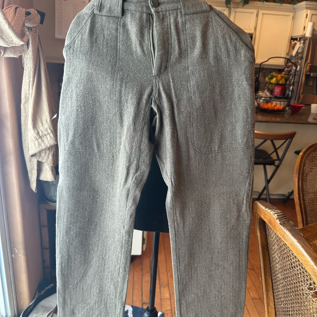 Mens Green Herringbone Pattern